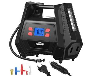 Oasser Compresseur Voiture Compresseur à Air Portatif 12v 220V Gonfleur Pneus Voiture AC/DC Double Alimentation Maison ou Allume-Cigare 150PSI pour Voitures Motos Vélos Balles