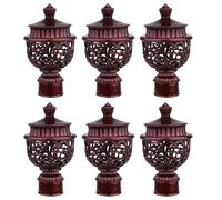 OATIPHO 6pcs Embouts de Tringle à Rideaux Rouges en Plastique, Décoratifs et Faciles à Installer, Style Rétro Élégant pour Décoration Intérieure Salon