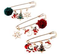 OATIPHO Lot de 3 Broches de Noël en Alliage pour Femme Épingles à Revers Décoratives pour Écharpe Pull Chapeau Accessoires Vestimentaires Festifs pour Fêtes et Banquets