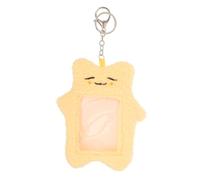 OATIPHO Protège-Cartes en Peluche Porte-clés Motif Dessin Animé Jaune, Étui Porte-Cartes D’identité Pelucheux, Accessoire Portable pour Femmes, Usage Quotidien et Scolaire, Format Compact et Doux