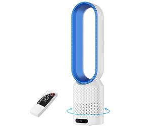 OAUEOR Ventilateur Colonne Silencieux, 58cm Ventilateur sans Pale | 32 dB, 8 Vitesses, 3 Modes, Purification UV, Oscillation 90°, Minuterie, Tactile & Télécommande, pour Chambre, Bébé & Bureau