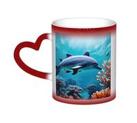 OAZCVBNN Magnifique tasse en céramique avec impression de dauphins du monde sous-marin et ciel étoilé - Cadeau idéal pour un anniversaire ou un anniversaire de mariage
