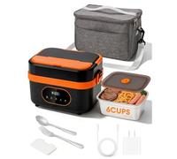 obecilc Boîte à lunch électrique sans fil gamelle chauffante 1,5L EU | Avec sac bandoulière, batterie de 18 000 mAh, rechargeable, charge USB-C, portable, chauffe rapide 60 W