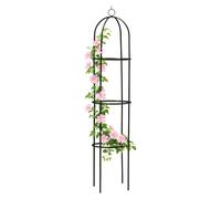 Obélisque de jardin - Métal noir - 198 cm - Résistant aux intempéries - Pour plantes grimpantes et tomates