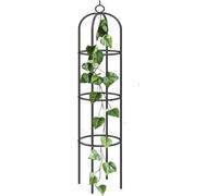 Obélisque de jardin - Support pour plantes grimpantes - Structure de support pour plantes - Métal résistant aux intempéries - Hauteur : 190 cm - Couleur : noir