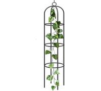 Obélisque de jardin - Support pour plantes grimpantes - Structure de support pour plantes - Métal résistant aux intempéries - Hauteur : 190 cm - Couleur : noir