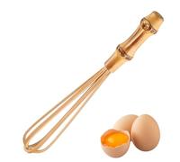 Obelunrp Fouet en Bambou, Fouet à œufs 5,5 Pouces en Bois Bambou Root Root Mini Fouet pour la Cuisson des Outils de Cuisson à mousser et Agitation, Fouet en Bois