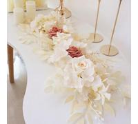Obelunrp Mariage Arch Flowers, 25,5 Pouces de la Rose Artificielle de la Rose Swag Decor, Fleurs en Arc pour la cérémonie de Mariage décoration de la Maison (Champagne)