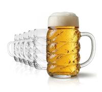 Oberglas Diamond chopes à bière avec écusson 300 ml, lot de 6 | Chopes à bière robustes avec écusson pour 0,3 L, en verre sodocalcique, résistantes aux chocs, lave-vaisselle