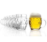 Oberglas Tübinger Lot de 6 chopes à bière sans surface de pression/plaque I Lot de 6 chopes à bière de 500 ml avec trait de remplissage I Chope à bière stable I Verres à bière en verre soda citron I