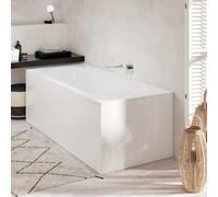 Oberon 160 x 75 cm Baignoire gauche et droite ovale en Quaryl®, avec pieds, blanc (BQ160OBE2V-01)
