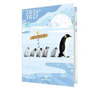 Oberthur - 1 Agenda Scolaire Journalier - Collection Pingouins Dans la Laine - Août 2026 à Juillet 2027 - Format 12 x 17 cm