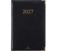 OBERTHUR - 1 Agenda Semainier de Bureau KIEV 25 - Janvier 2027 à Décembre 2027 - Dimension 16 x 24 cm - Visuel Noir - 2 Langues