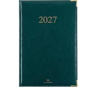 OBERTHUR - 1 Agenda Semainier de Bureau KIEV 25 - Janvier 2027 à Décembre 2027 - Dimension 16 x 24 cm - Visuel Vert - 2 Langues