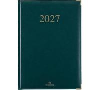 OBERTHUR - 1 Agenda Semainier de Bureau KIEV 30 - Janvier 2027 à Décembre 2027 - Dimension 22 x 30 cm - Visuel Vert - 2 Langues