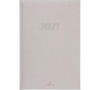 OBERTHUR - 1 Agenda Semainier de Bureau LONDON 25 - Janvier 2027 à Décembre 2027 - Dimension 16 x 24 cm - Visuel Gris Clair - 2 Langues