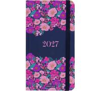 OBERTHUR - 1 Agenda Semainier de Poche ANAHITA 16 - Janvier 2027 à Décembre 2027 - Dimension 9,5 x 17 cm - Couverture Marine - 2 Langues