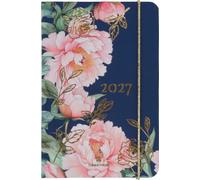 OBERTHUR - 1 Agenda Semainier Poche - Couverture GIVERNY - Janvier 2027 à Décembre 2027 - Format 10 x 15 cm - Visuel Pivoines - 2 Langues