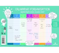 Oberthur - 1 Calendrier d'organisation - Septembre 2026 à Août 2027 - Format 18 x 23 cm