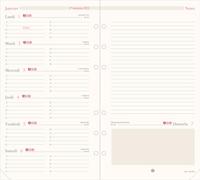 OBERTHUR - Recharge Pour Organiseur Semainier Notes 17 - Janvier 2025 à Décembre 2025 - Format 10 x 17 cm