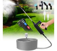 OBEST Pulvérisateur Électrique à Pression Multi-Vitesse Rechargeable | Perche Télescopique avec Tuyau de 5M et 4 Buses, Pulvérisateur Portable de Jardin pour Patio, Pelouse, Lavage de voiture