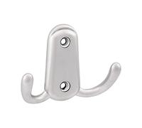 OBF Patère canelli (crochet porte-manteau) nickelé mat Grimme Largeur 17 mm Hauteur 86 mm Crochet double en zinc moulé sous pression 756151-27