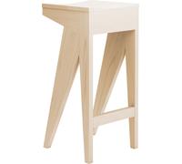 Objekte unserer Tage Tabouret de bar Schulz - Chêne ciré pigmenté blanc - 75 cm