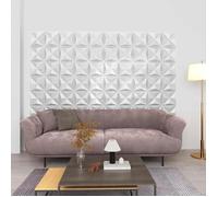 Objet de decoration murale Vidaxl Panneaux muraux 48 pcs Blanc Origami 50 x 50 cm Mousse XPS