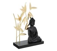 Atmosphera - Statuette déco Bouddha Jiling Bois et résine H31 cm Noir