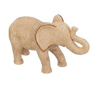 Objet déco Éléphant en résine Aspect Raphia L 51 cm - Atmosphera