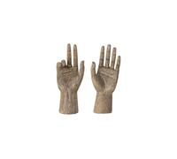 Objet décoratif en bois de manguier beige, lot de 2, sculpté à la main - Bloomingville, Teis - 3x5x13 cm