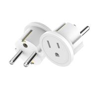 Oblinple 2 Pièces Adaptateur Prise Americaine vers France | Adaptateur de Voyage USA vers Francais Adapter Secteur Plug US vers EU Prise de Voyage États Unis Européenne