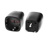 Oblinple 2 Pièces Adaptateur Prise France vers Inde, Adaptateur de Voyage UE vers Inde, Plug Europe vers Indien, Adapter Type D pour Sri Lanka, Inde, Népal, Maldives (Noir)