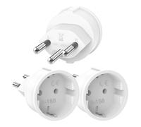 Oblinple Adaptateur Suisse France-3 Pièces Prise Suisse vers France | Adapter Allemand à 2 Broches vers Switzerland à 3 Broches, Prise UE DE vers Type J pour Voyage Maldive