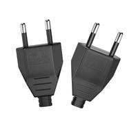 Oblinple Fiche Européenne Plate, Prise Electrique Male 250V 2.5A | 2 Pièces Fiche Euro Schuko Fiche D'alimentation Domestique Décorative à Encastrer ou à Remplacer, Noir