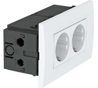 OBO Bettermann Bloc de prises SDE-RW D0RW2 Module 45 double blanc pur (6119407)