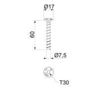 OBO Bettermann OBO Bettermann Ancrage pour rail de montage MMS+ MS 7,5x60 mm tête fraisée Quantité:50