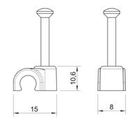 OBO Bettermann OBO Bettermann Clip d'isolation clou 8 mm L25 profond-noir 2008 25 SW Quantité:100