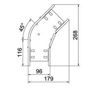 OBO Bettermann OBO Bettermann Coude 45 degrés 60 × 100 galvanisé RB 610 FS Quantité:1