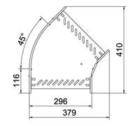 OBO Bettermann OBO Bettermann Coude 45 degrés 60 x 300 mm galvanisé à bande RB 630 FS Quantité:1
