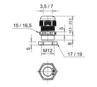 OBO Bettermann OBO Bettermann Raccord V-TEC VM12+ LGR avec contre-écrou Quantité:1