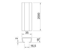OBO Bettermann OBO Bettermann Rail de profil AMS3518UP2000BK brut Quantité:2