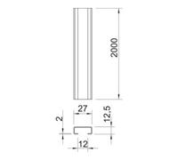 OBO Bettermann OBO Bettermann Rail de profil CL2712UP2000BK brut Quantité:2
