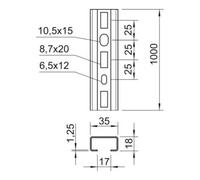 OBO Bettermann OBO Bettermann Rail profilé CML3518P1000 35 x 18 mm perforé Quantité:1