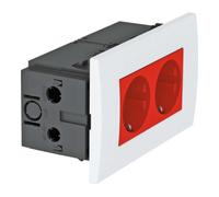 OBO Bettermann OBO Bettermann Unité de prises 2x 84×140×59 mm rouge SDE-RW D0RT2 Quantité:1