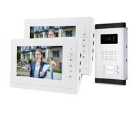 OBO Hands Interphone Vidéo Filaire 4 Fils, Visiophone 7 Pouces 2 Moniteurs | avec Double Écran Intérieur Couleur, Sonnette Caméra Extérieure, Audio Bidirectionnel pour Maison et Appartement