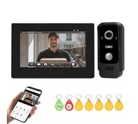 OBO HANDS Visiophone 2 Fils, Interphone Vidéo 7" Tuya WiFi, Carte IC | Interphone vidéo 2 fils, écran tactile 7", caméra 2,0 MP, vision nocturne IR, IP55, double sortie serrure, 1000 cartes IC