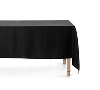 Nappe 180 x 300 cm - Tissu 100 % polyester - Grande nappe rectangulaire pour anniversaire, fête, Nouvel An, Halloween, deuil, fête - Fond photo et nappe en tissu - Noir mat