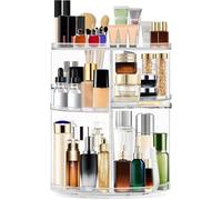 OBSGUMU Rangement Maquillage Rotatif, Acrylique Organisateur Maquillage Rotatif, 360° Boite Rangement Parfum pour Cosmétique, Ajustable Grande Capacité Skincare Organizer pour Femmes, Filles