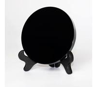 Obsidian Mirror, Obsidian Divination Mirror With Stand, Multifunctional Decorative Obsidian Mirror For Home Decoration, Divination Meditation (Black, 10 X 10 Cm)